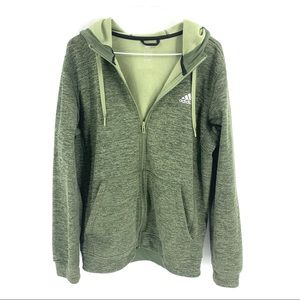 Adidas olive green full zip mens jacket sz Medium
